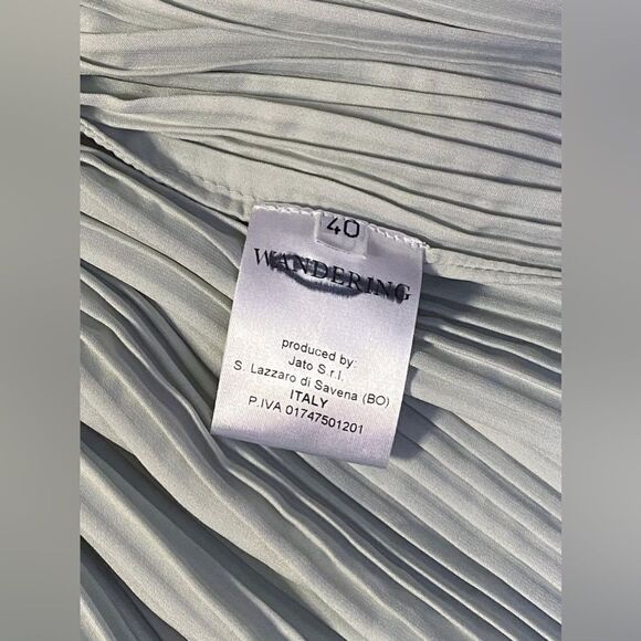 Wandering Pleated Satin Mini Dress In Grey size 40/us size 4 - Picture 14 of 14